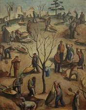 Jacob Burck, Planting Trees in Forest Park